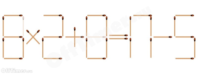 головоломка со спичками 8/2+8=11-5 - ответ